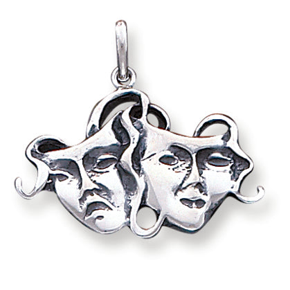Sterling Silver Antiqued Comedy/Tragedy Charm
