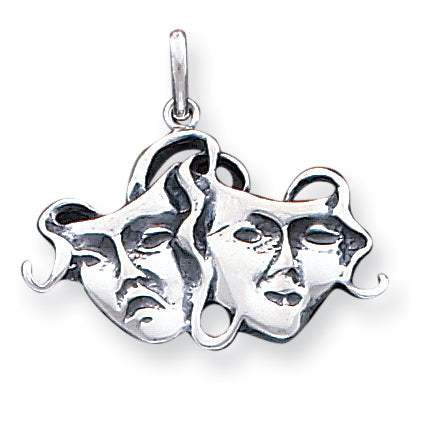 Sterling Silver Antiqued Comedy/Tragedy Charm