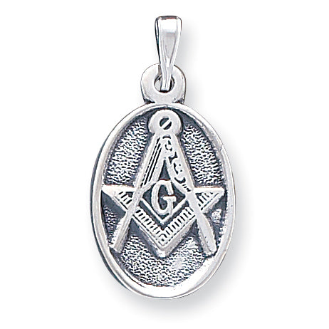 Sterling Silver Antiqued Masonic Pendant