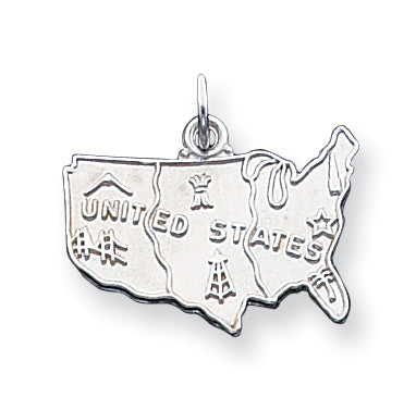 Sterling Silver United States Charm