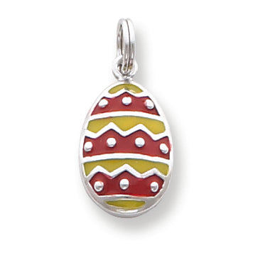 Sterling Silver Enameled Easter Egg Charm