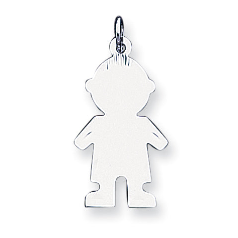Sterling Silver Engraveable Boy Disc Charm