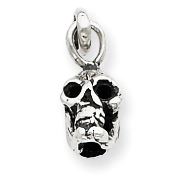 Sterling Silver Antiqued Skull Charm