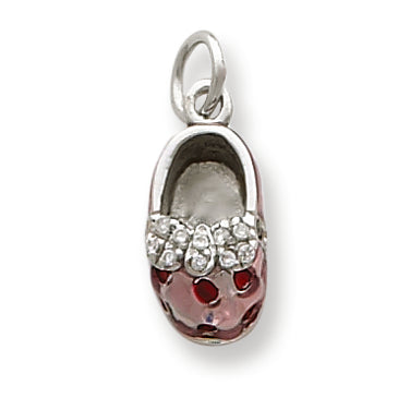 Sterling Silver Enameled Shoe Charm