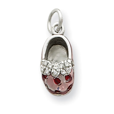 Sterling Silver Enameled Shoe Charm