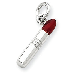 Sterling Silver Red Enameled Lipstick Charm