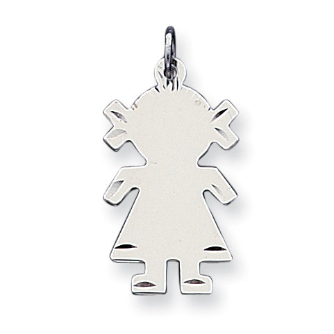 Sterling Silver Engraveable Girl Disc Charm