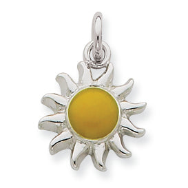 Sterling Silver Yellow Sun Charm