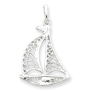 Sterling Silver Filigree Sailboat Charm