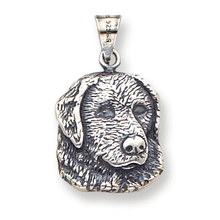 Sterling Silver Antiqued Dog Charm
