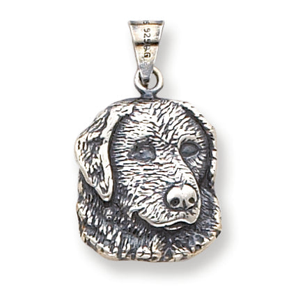Sterling Silver Antiqued Dog Charm