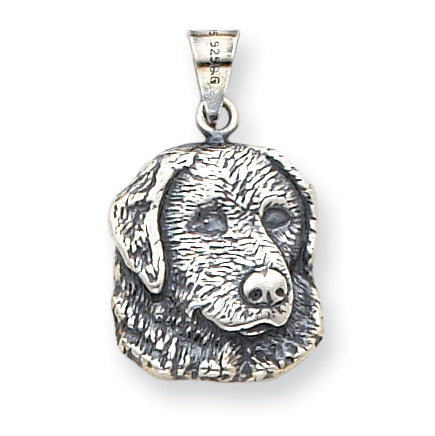 Sterling Silver Antiqued Dog Charm