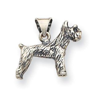 Sterling Silver Antiqued Dog Charm