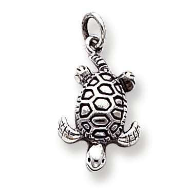 Sterling Silver Antiqued Turtle Charm
