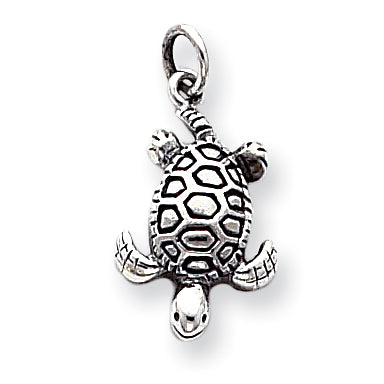 Sterling Silver Antiqued Turtle Charm