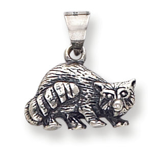 Sterling Silver Antiqued Racoon Charm