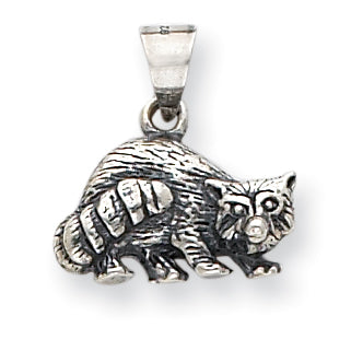 Sterling Silver Antiqued Racoon Charm