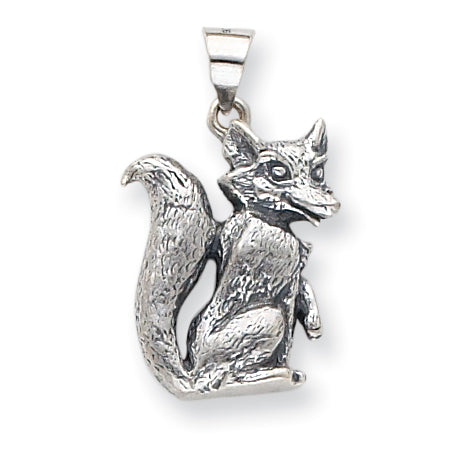 Sterling Silver Antiqued Fox Charm