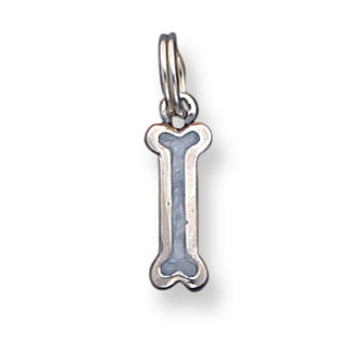 Sterling Silver White Enameled Bone Charm