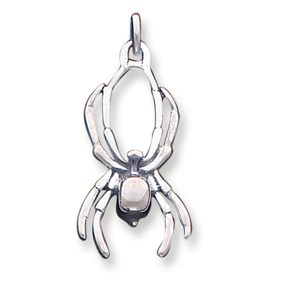 Sterling Silver Antiqued Spider Pendant