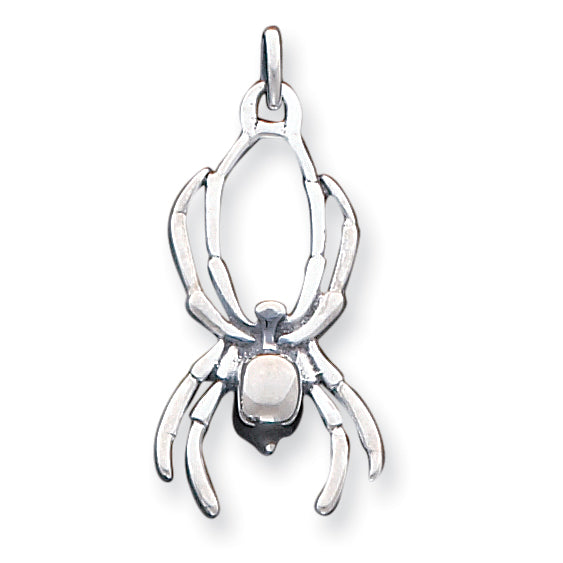 Sterling Silver Antiqued Spider Pendant