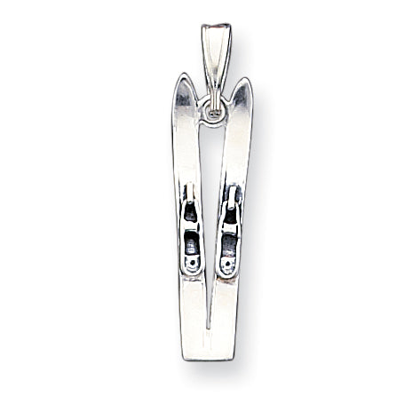 Sterling Silver Antiqued Ski's Charm