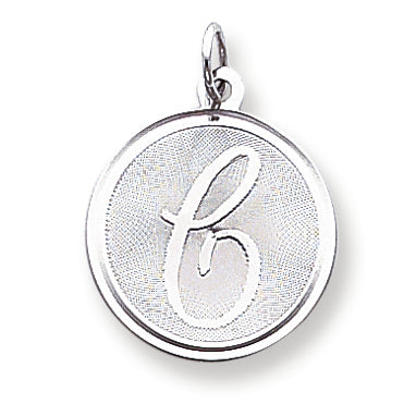 Sterling Silver Brocaded Initial C Charm