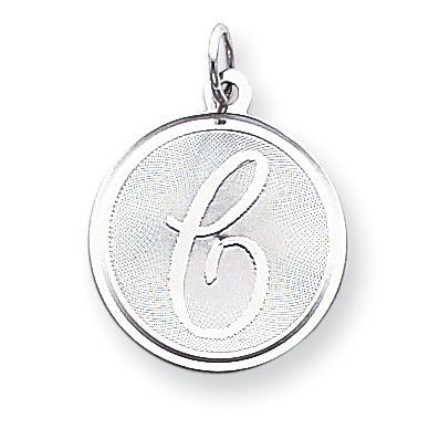 Sterling Silver Brocaded Initial C Charm