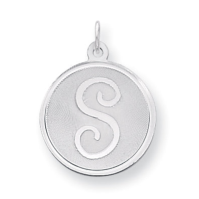 Sterling Silver Brocaded Initial S Charm