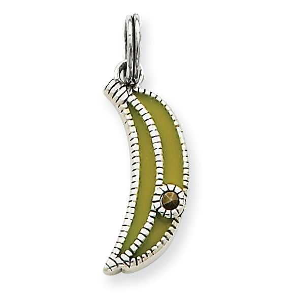 Sterling Silver Enameled Yellow Banana Charm