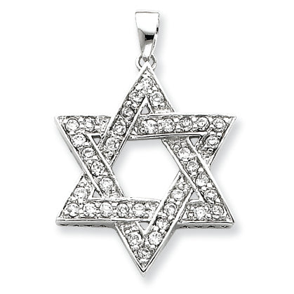 Sterling Silver CZ Star of David Pendant