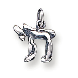 Sterling Silver Antiqued Chai Charm