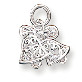 Sterling Silver Filigree Scroll Bells Pendant