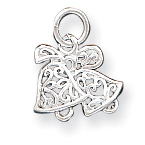 Sterling Silver Filigree Scroll Bells Pendant