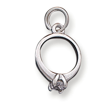 Sterling Silver CZ Ring Charm