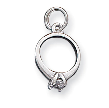 Sterling Silver CZ Ring Charm