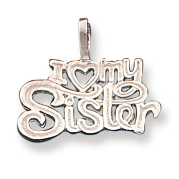 Sterling Silver I (heart) my Sister Pendant
