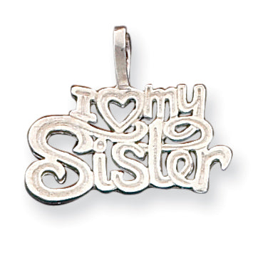 Sterling Silver I (heart) my Sister Pendant