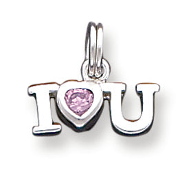 Sterling Silver I Love You Charm