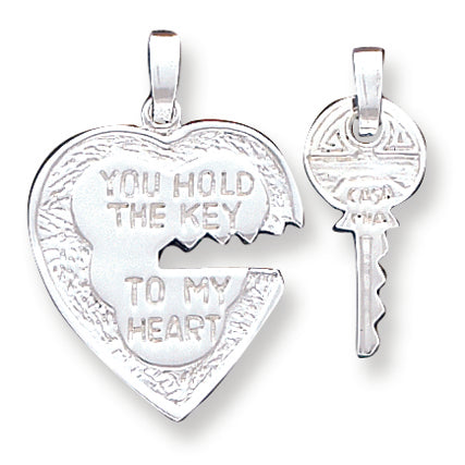 Sterling Silver Heart and Key Charms