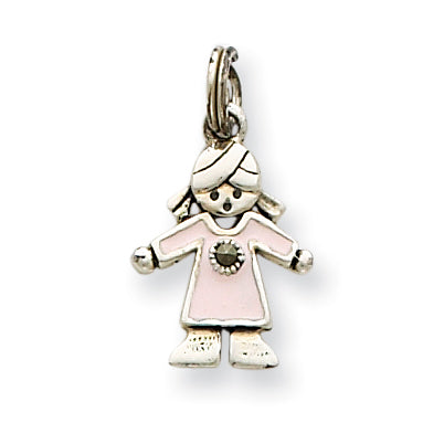 Sterling Silver Girl Charm