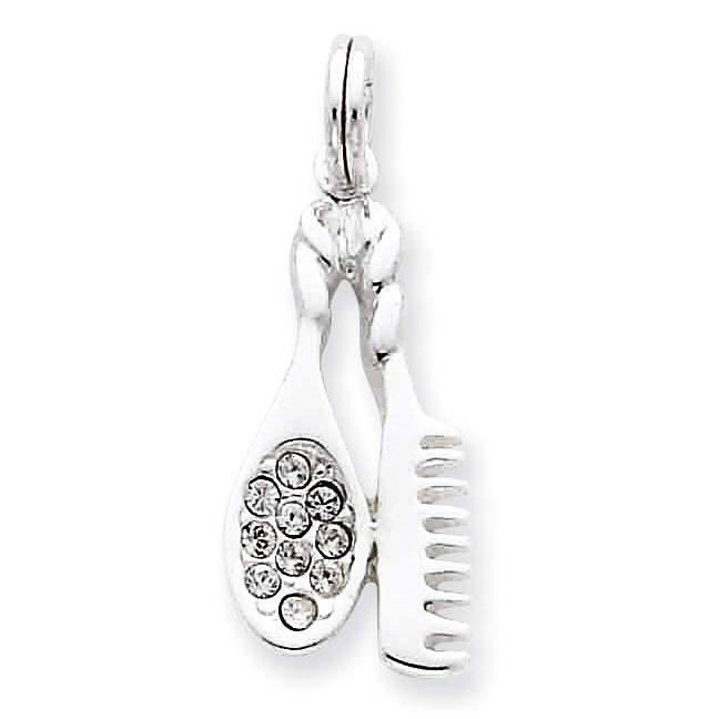 Sterling Silver Comb & Brush Charm