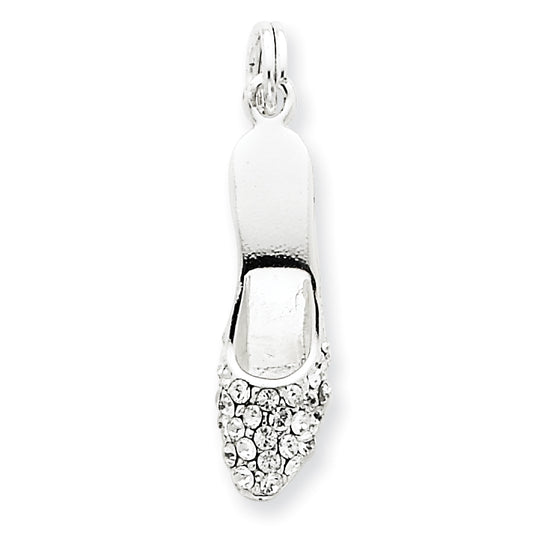 Sterling Silver CZ High Heel Shoe Charm
