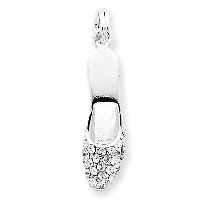 Sterling Silver CZ High Heel Shoe Charm