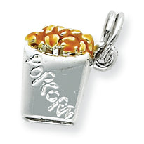 Sterling Silver Enamaled Popcorn Box Charm