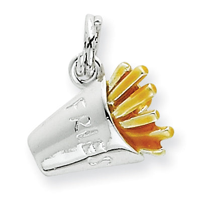 Sterling Silver Enameled French Fry Charm