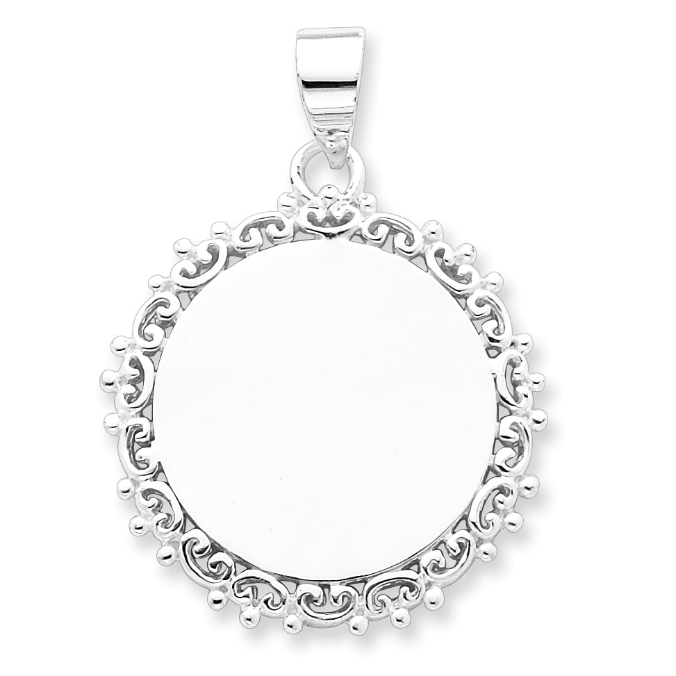 Sterling Silver Fancy Round Pendant