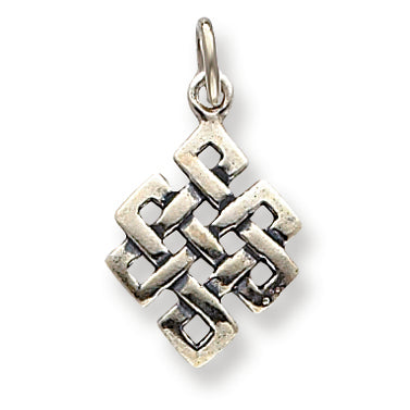 Sterling Silver Antiqued Square Celtic Knot Charm