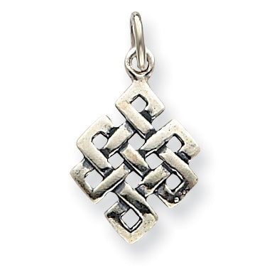 Sterling Silver Antiqued Square Celtic Knot Charm