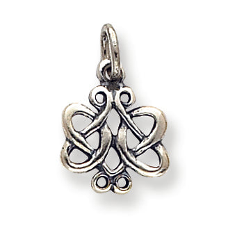 Sterling Silver Antiqued Scroll Celtic Knot Charm